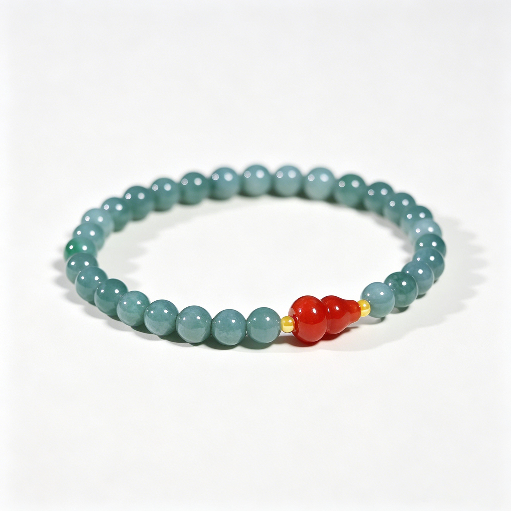 「Fu Lu Fortune」Blue Water Jade Bracelet