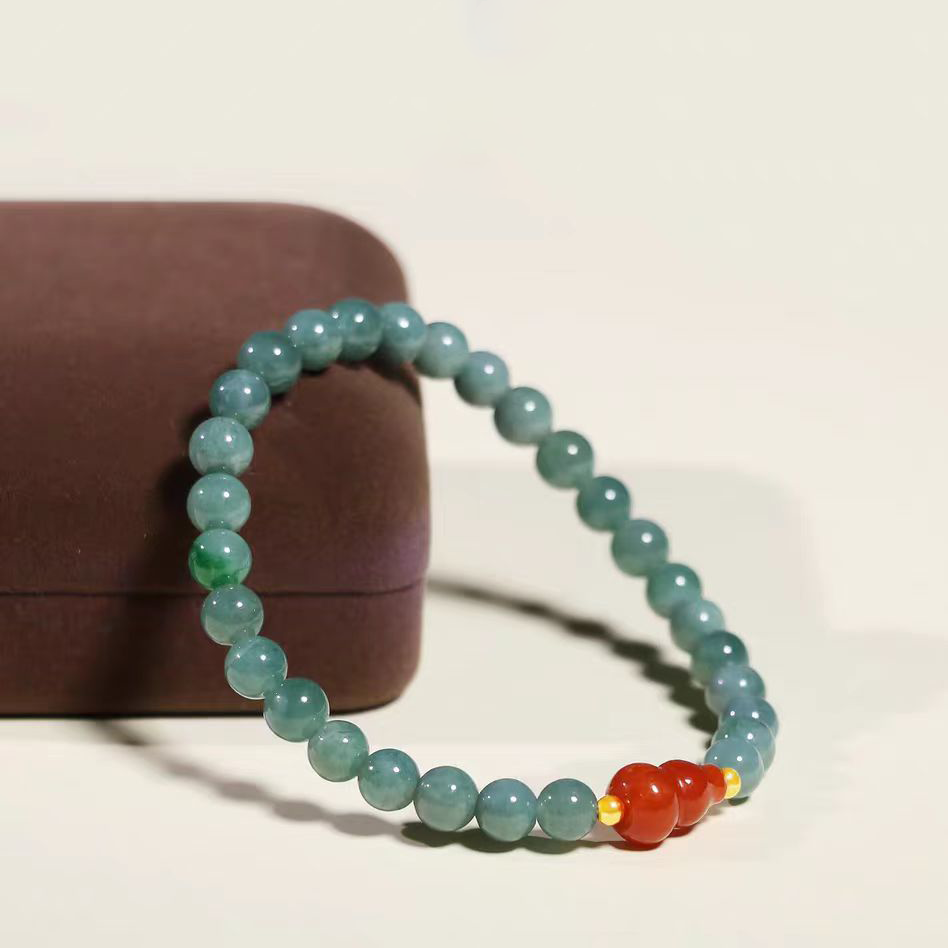 「Fu Lu Fortune」Blue Water Jade Bracelet