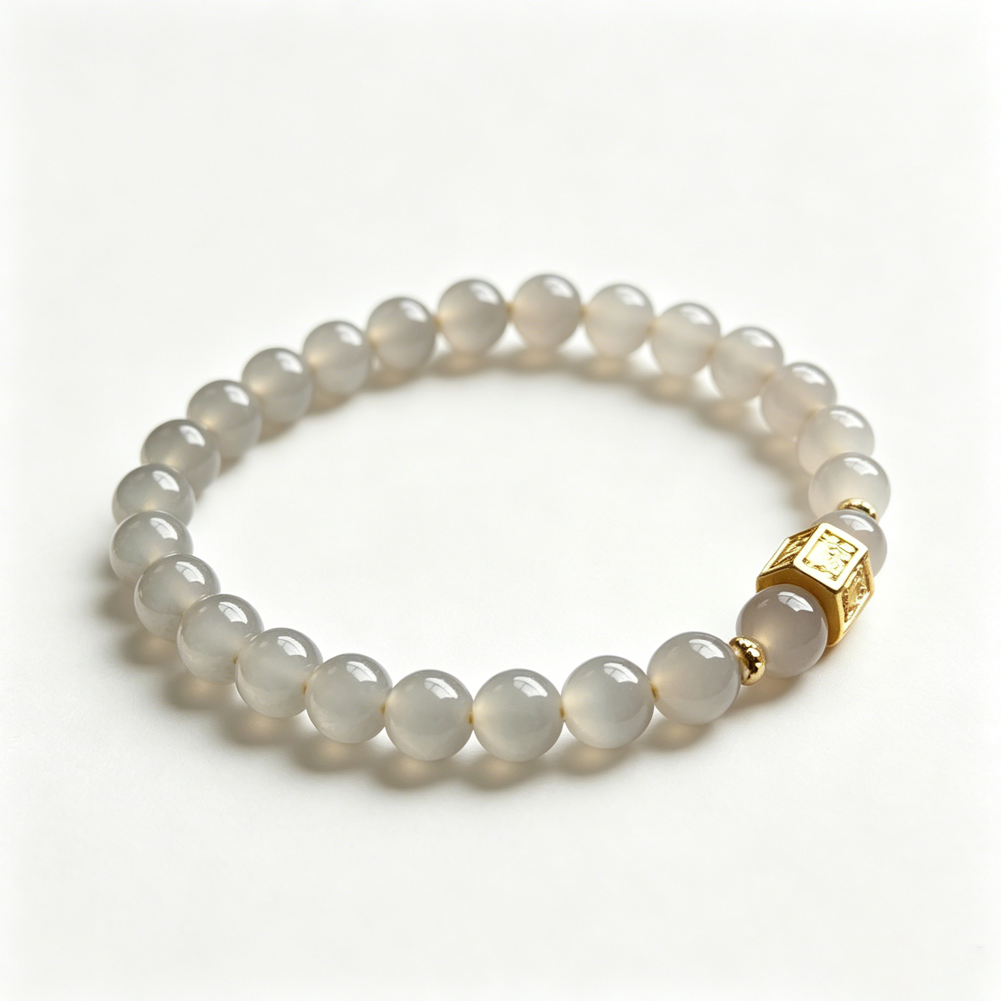「Golden Fortune」Clear Chalcedony Bracelet