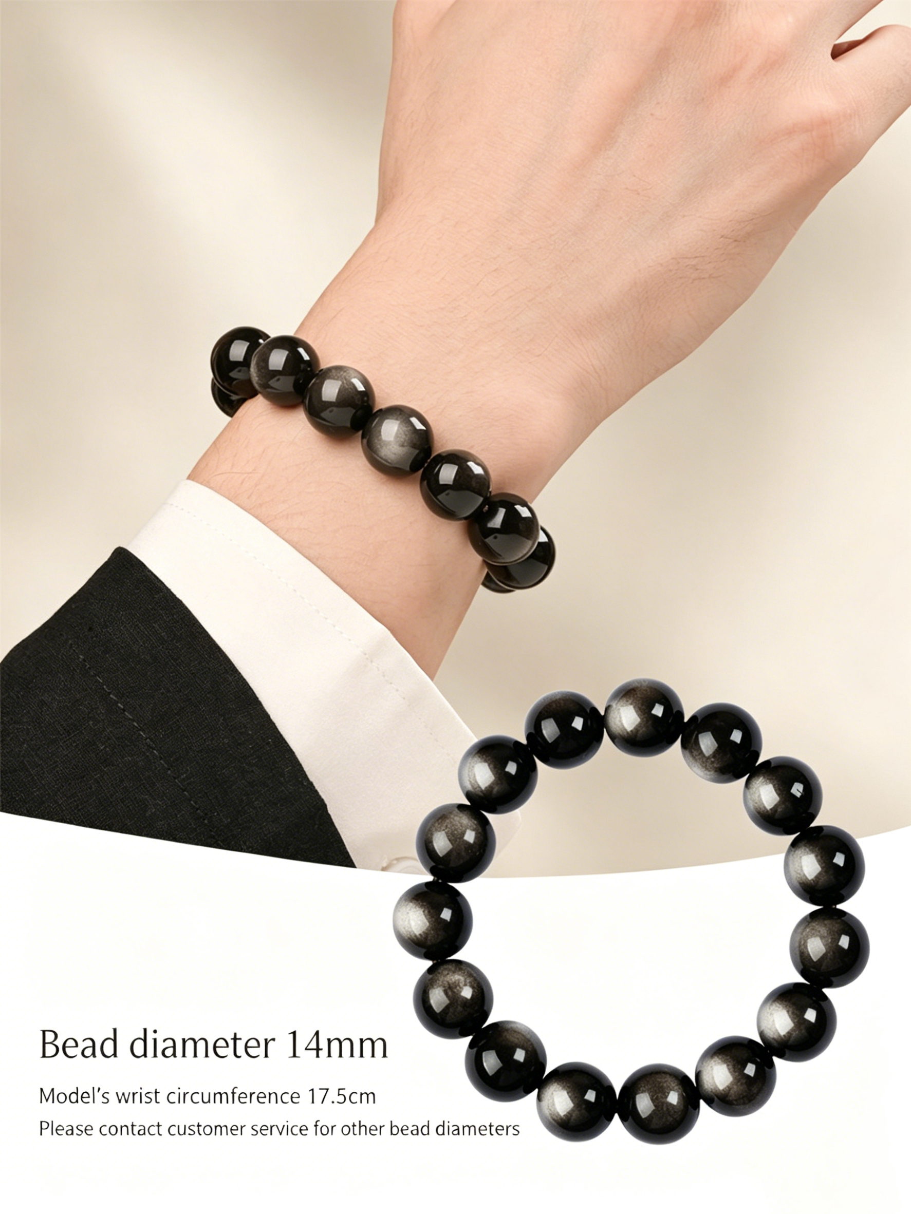 Natural obsidian bracelet