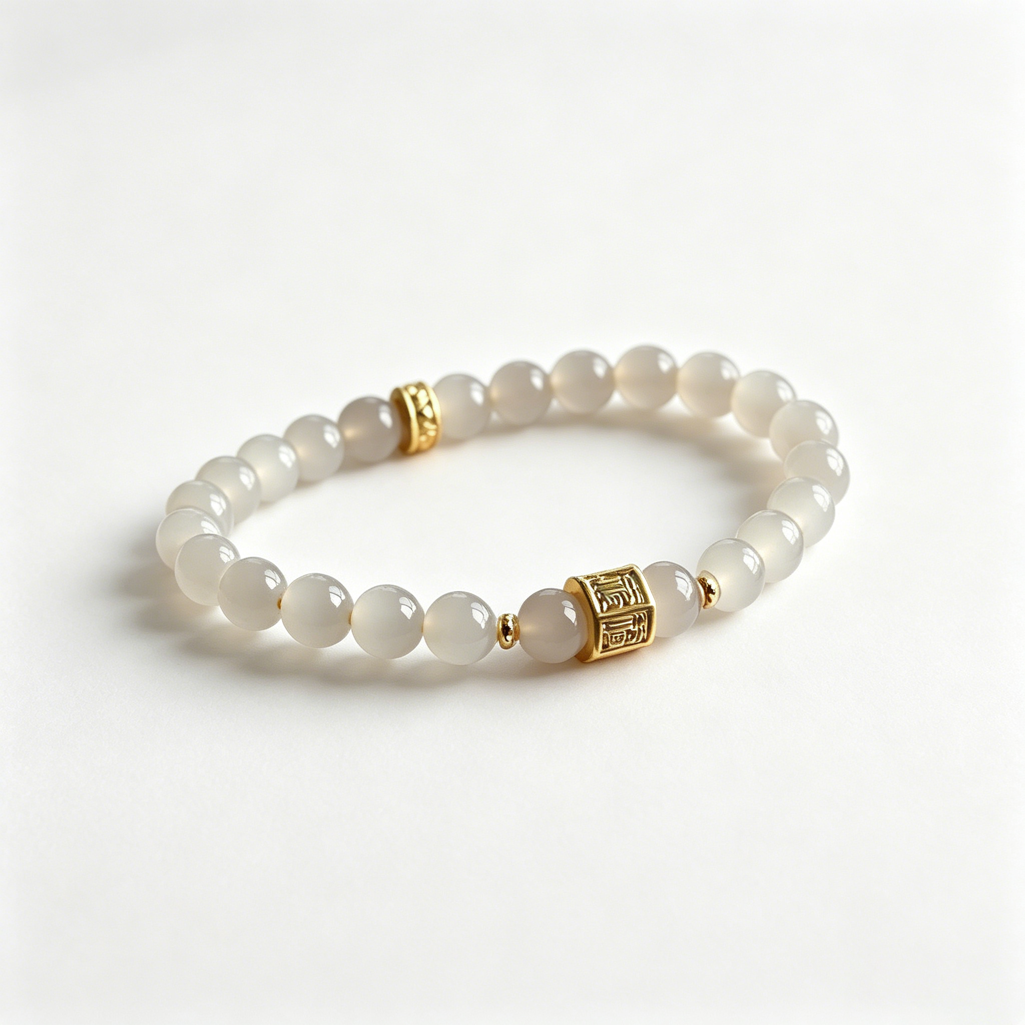 「Golden Fortune」Clear Chalcedony Bracelet