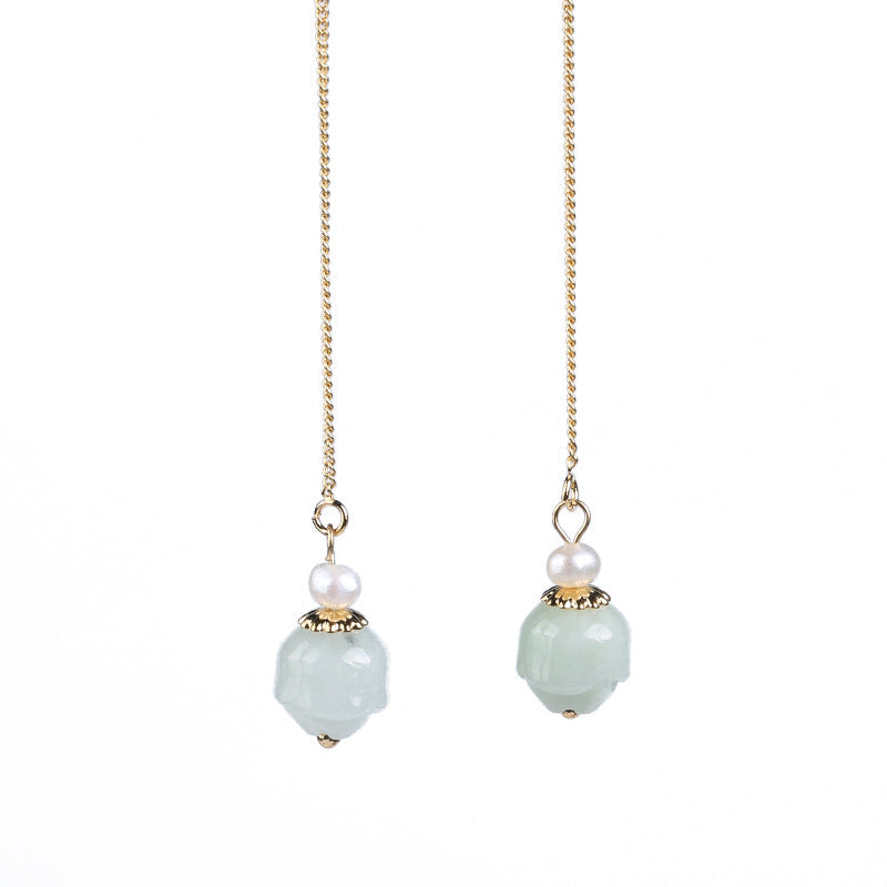 Emerald lotus earring