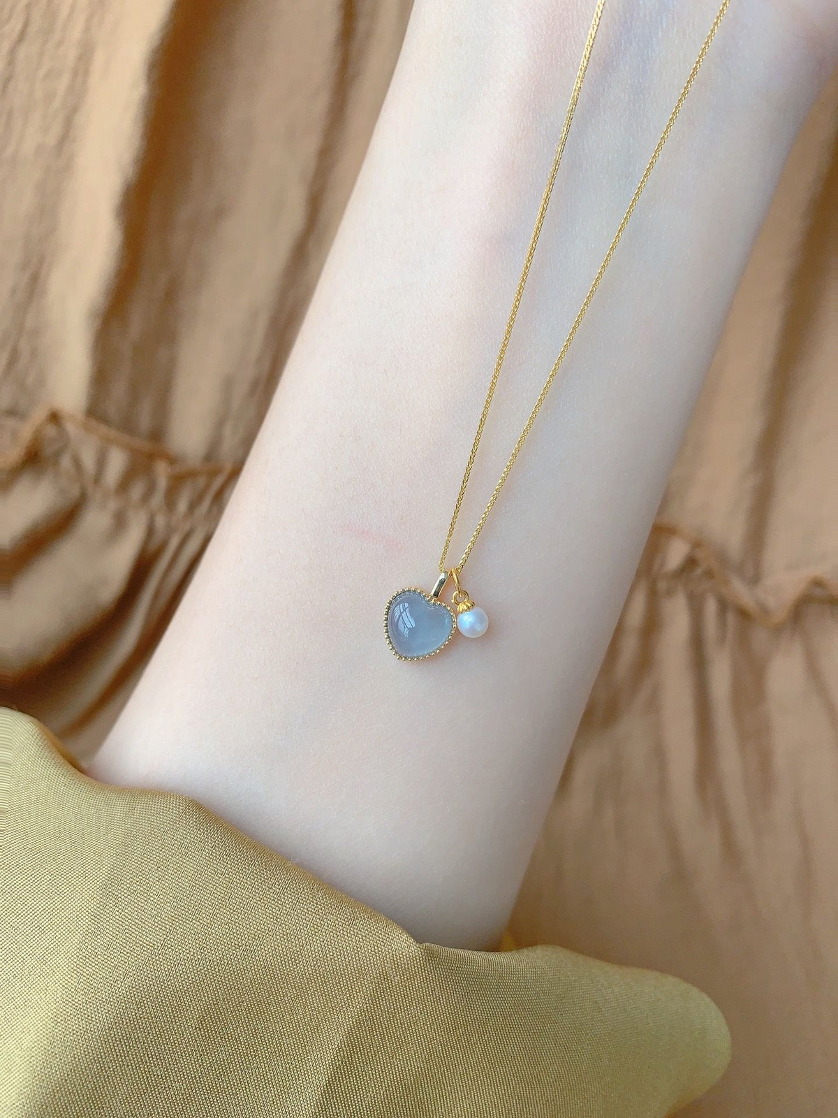 Beloved - Aquamarine & Pearl Necklace