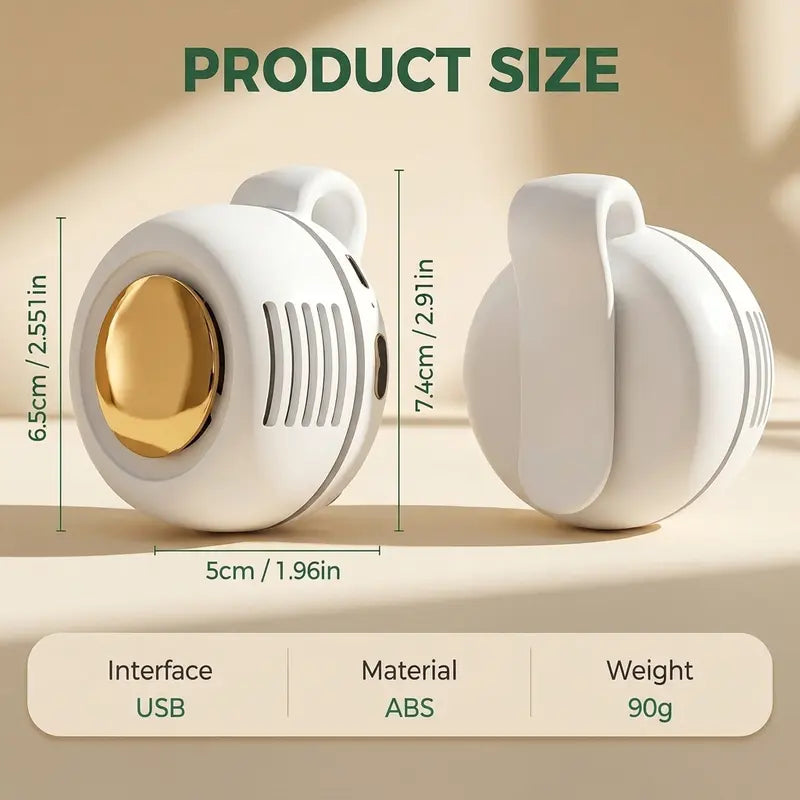 Mini bladeless fan. Features 3 adjustable fan speeds.