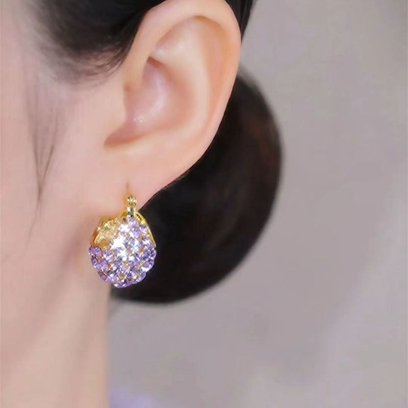Violet natural crystal earrings