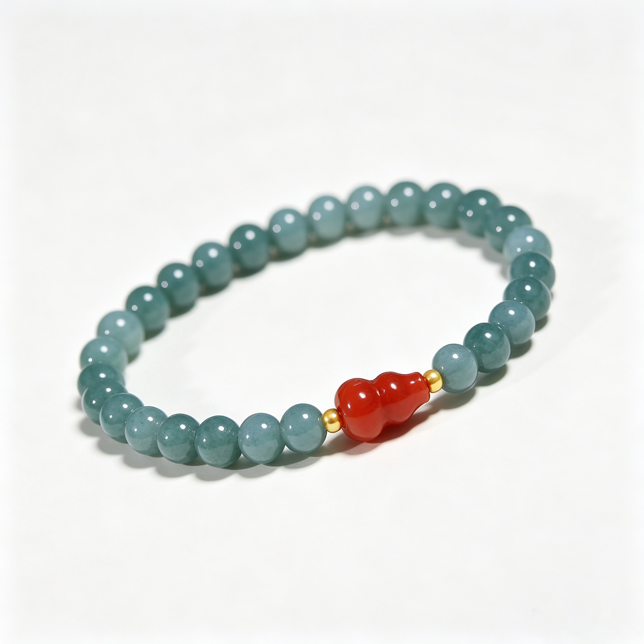 「Fu Lu Fortune」Blue Water Jade Bracelet