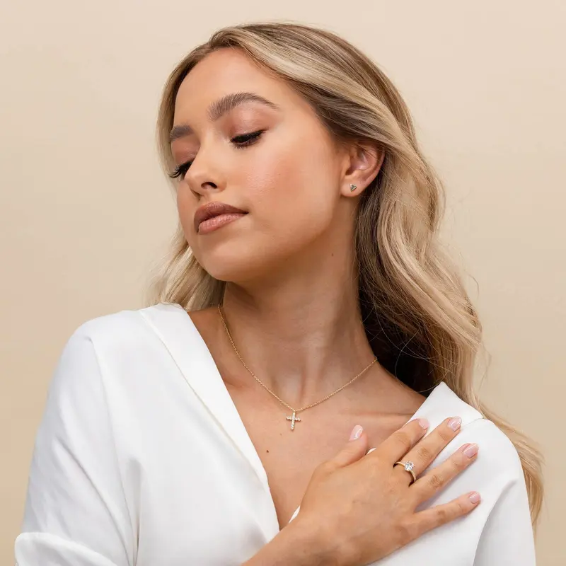 14K Gold-Plated Cross Pendant Necklace