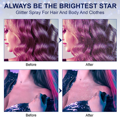 Hot Sale - Waterproof Glitter Spray Stage Party Hair and Clothing