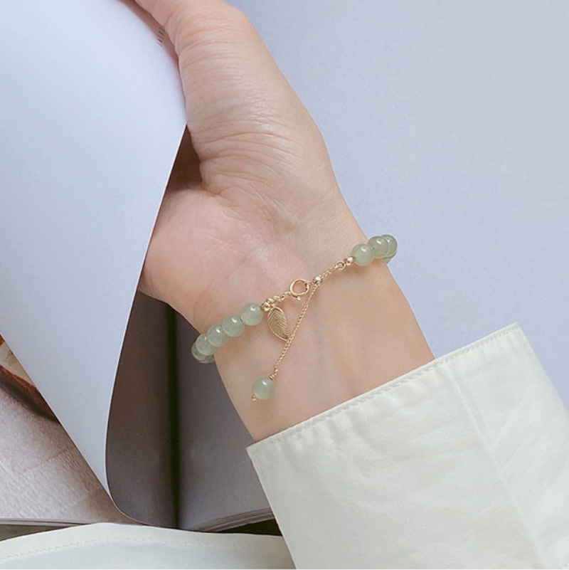 Gold Leaf?Jade Jade Bracelet