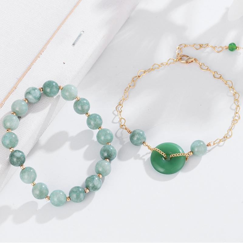 Lucky buckle ? Jade and agate bracelet