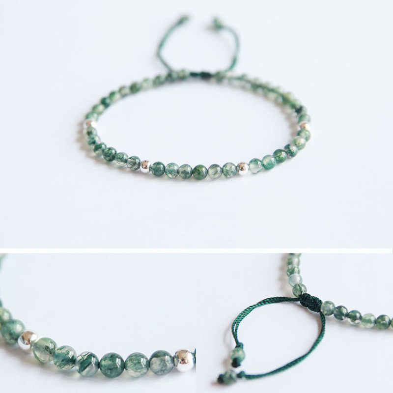 Natural Aquatic Agate ? small Bead Bracelet