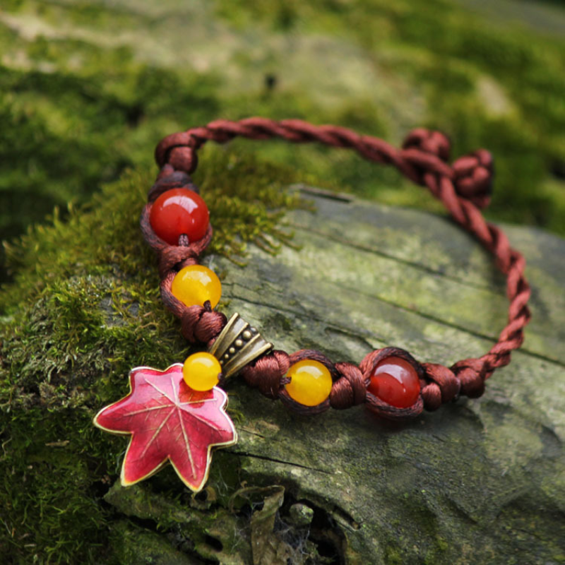 Maple Leaf ? Agate Woven Bracelet