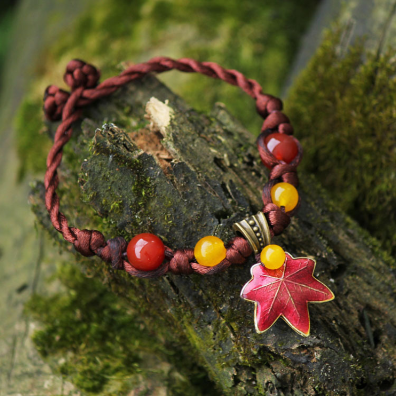 Maple Leaf ? Agate Woven Bracelet