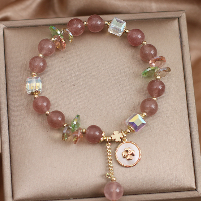'Lucky Girl' ? Strawberry Crystal Bracelet