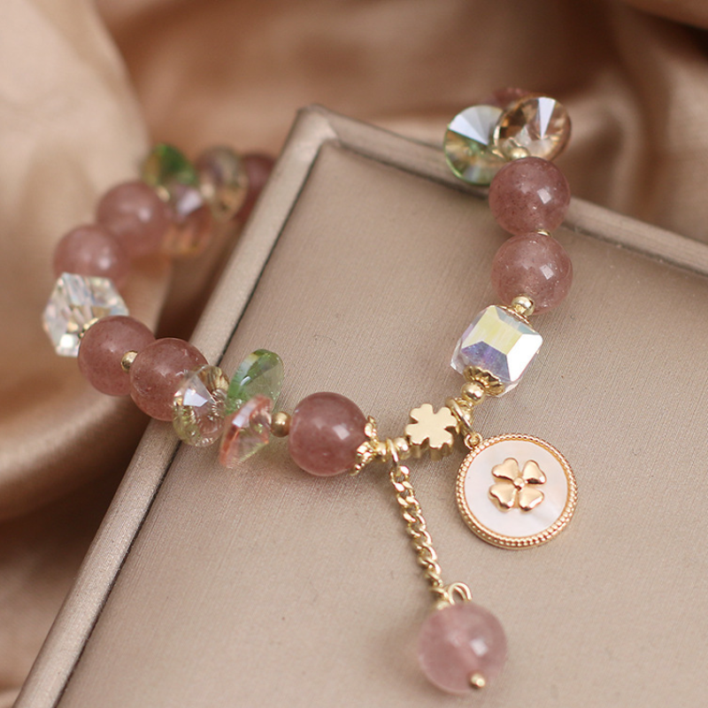 'Lucky Girl' ? Strawberry Crystal Bracelet