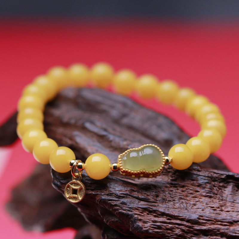 Lucky Gourd Amber Jade Jade Bracelet
