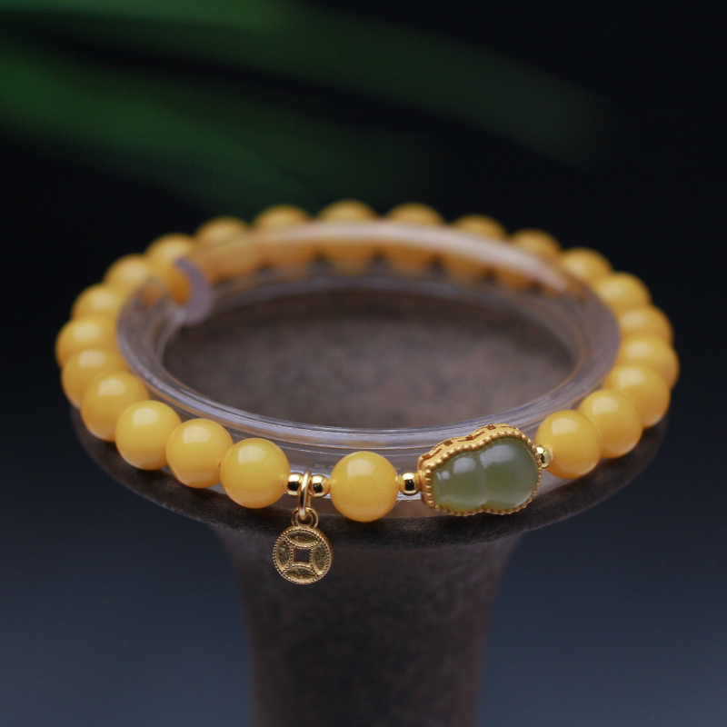 Lucky Gourd Amber Jade Jade Bracelet
