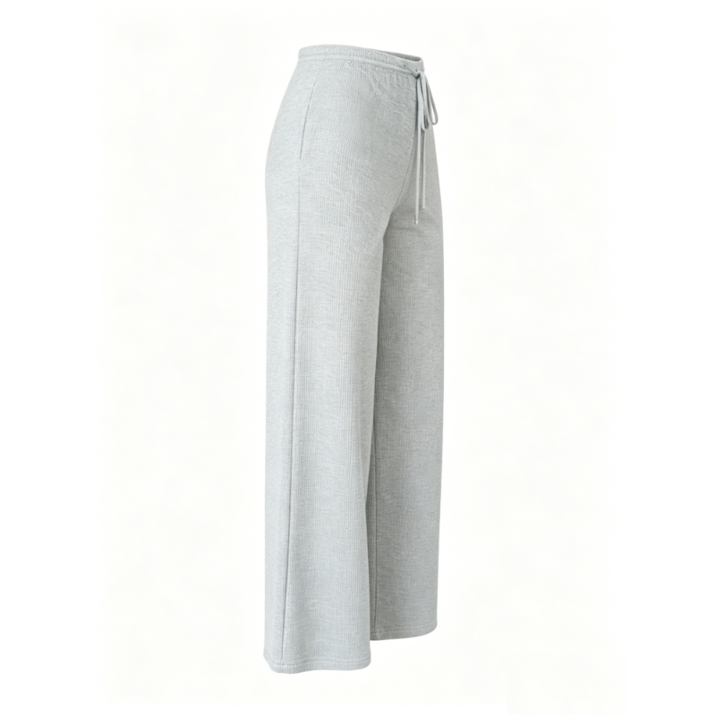 Sexy Casual Straight Leg Ribbed Knit Pants