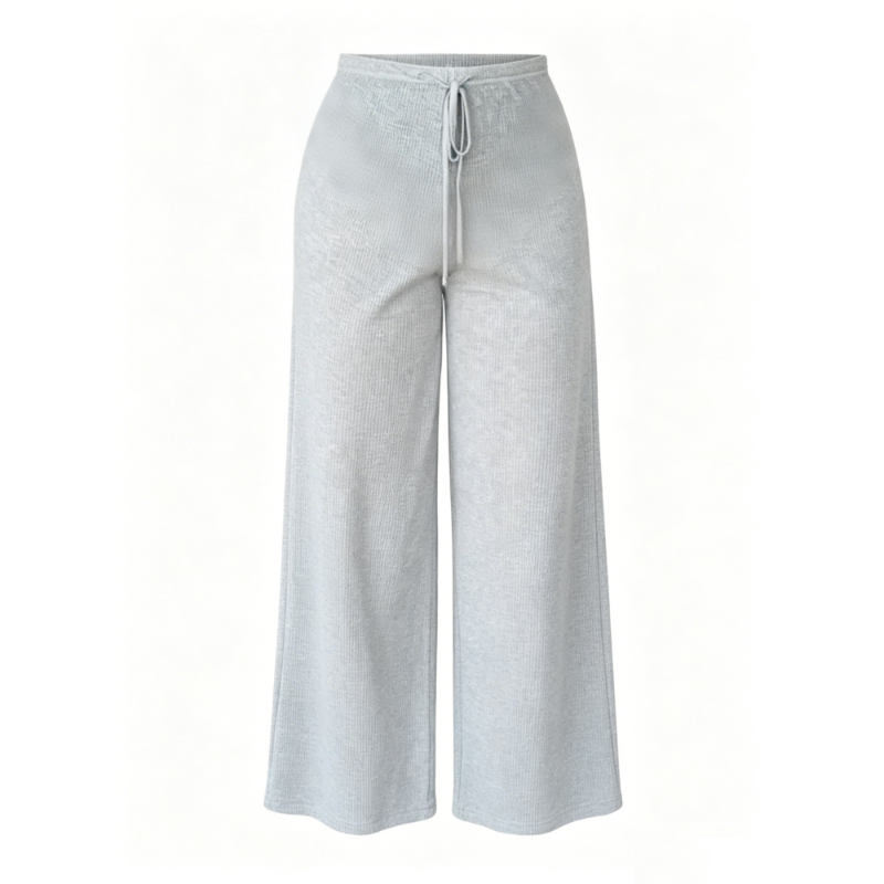 Sexy Casual Straight Leg Ribbed Knit Pants