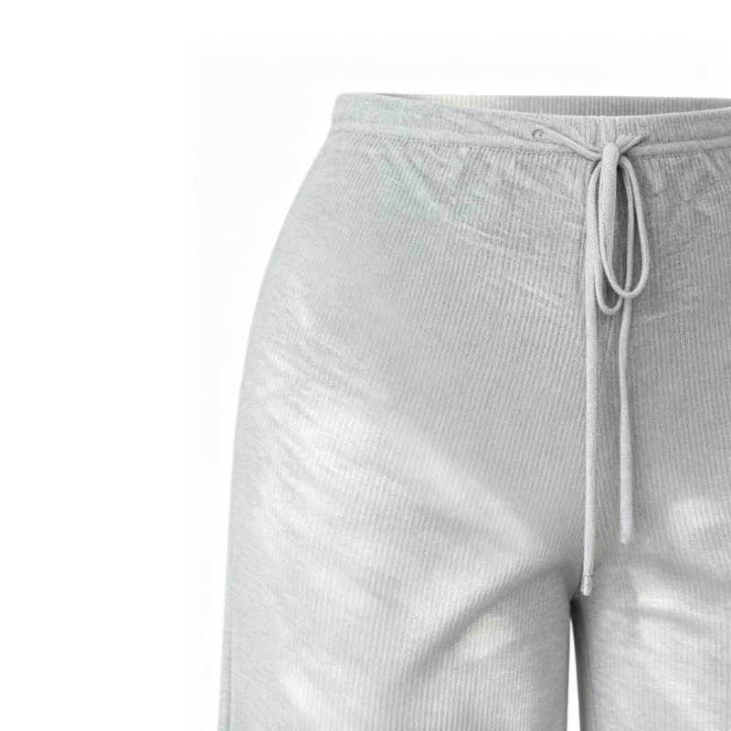 Sexy Casual Straight Leg Ribbed Knit Pants