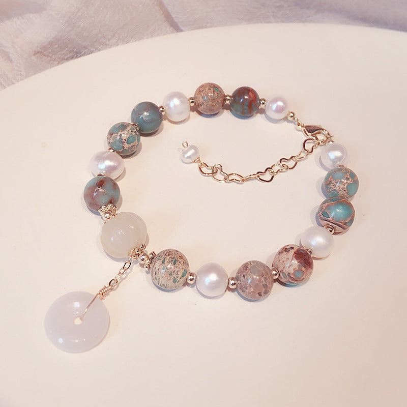 Lucky Buckle ? Snake Skin Stone Agate Bracelet