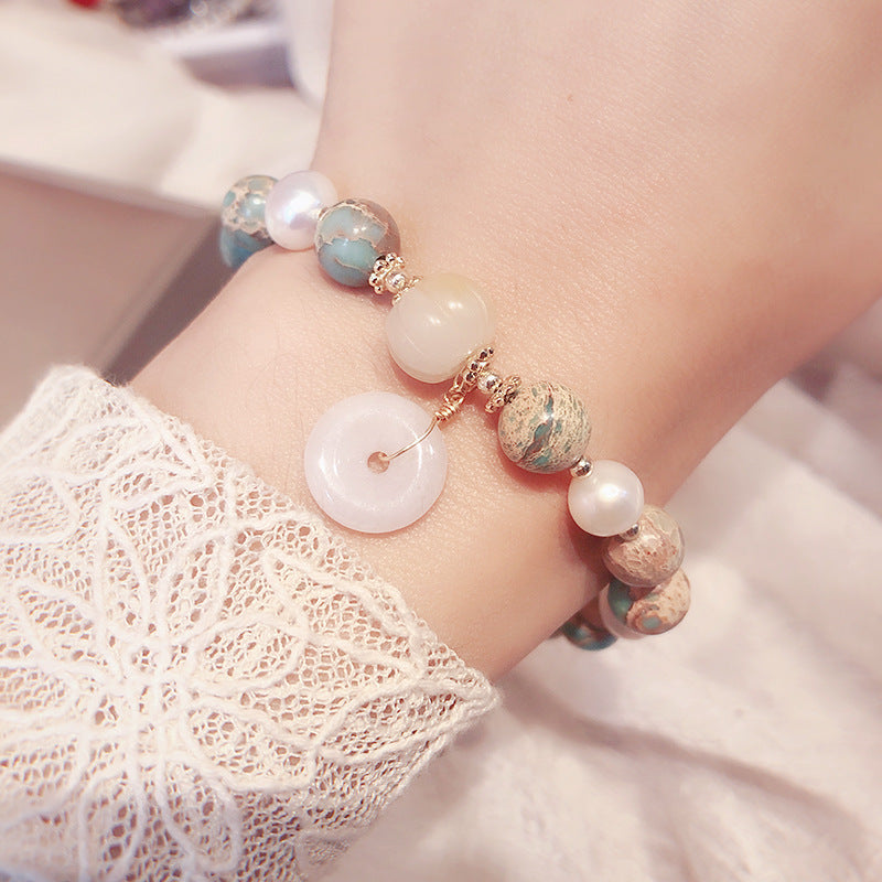 Lucky Buckle ? Snake Skin Stone Agate Bracelet