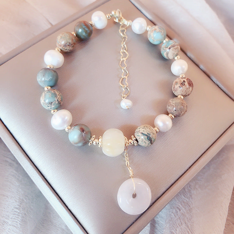 Lucky Buckle ? Snake Skin Stone Agate Bracelet