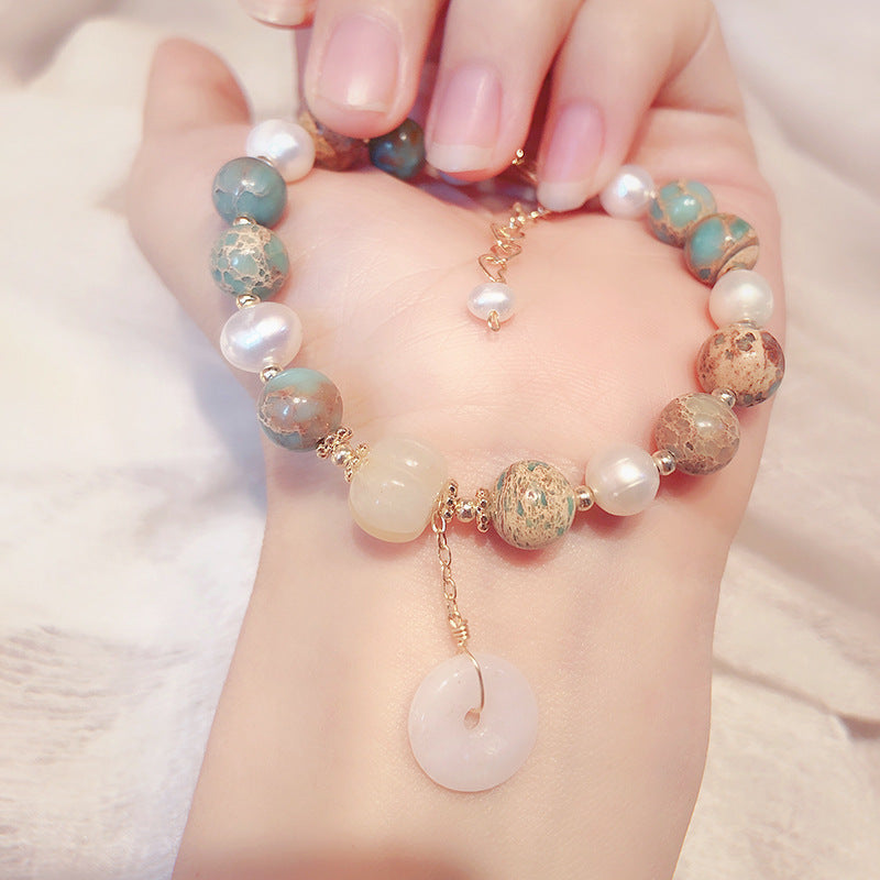Lucky Buckle ? Snake Skin Stone Agate Bracelet