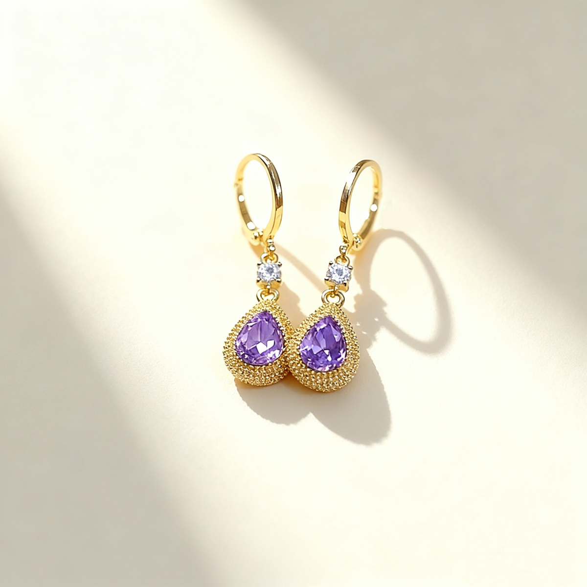 Amethyst Teardrop Earrings