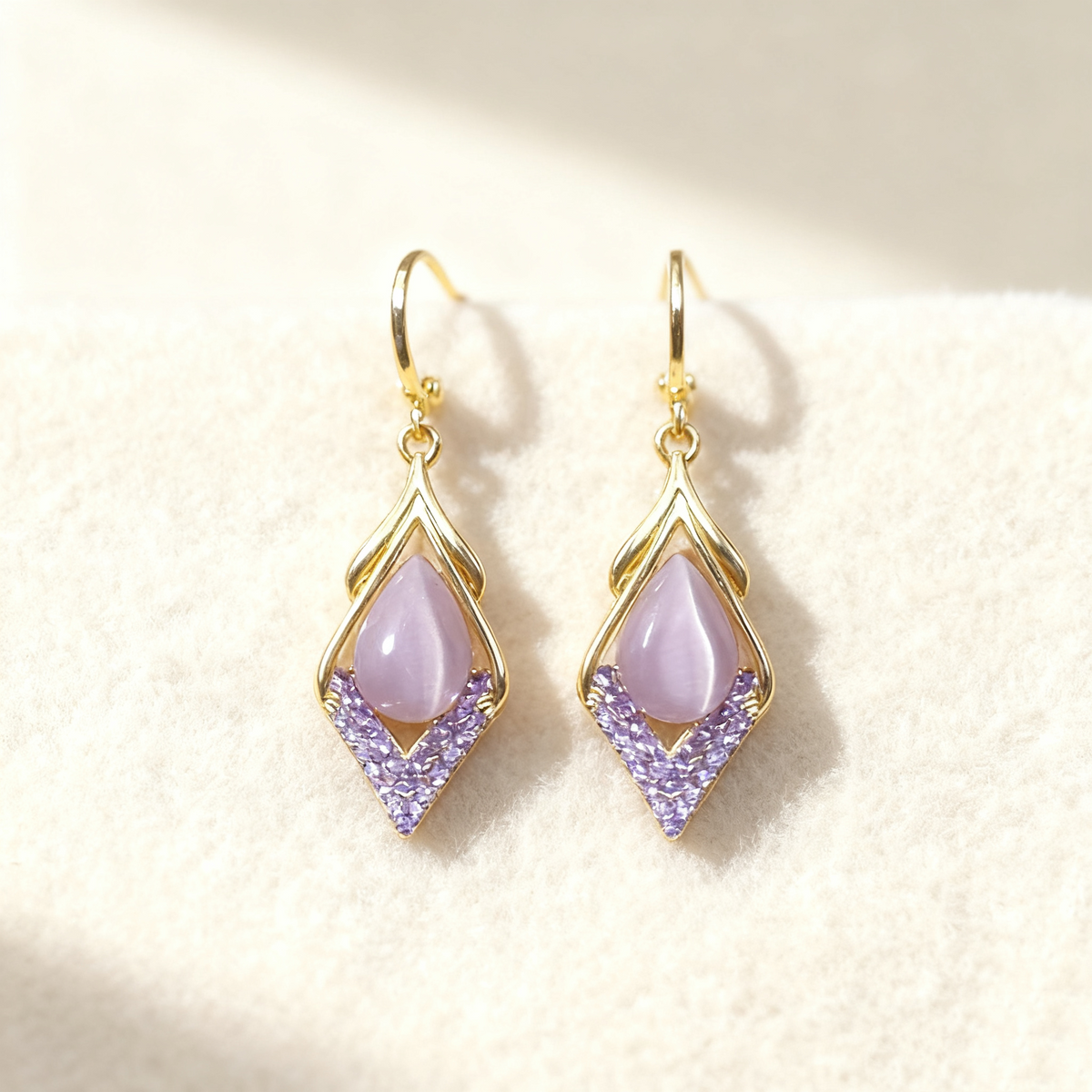 Amethyst Rhombus Earrings