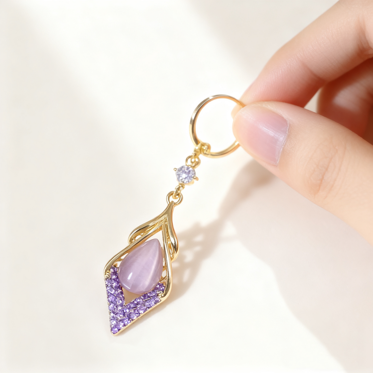 Amethyst Rhombus Earrings