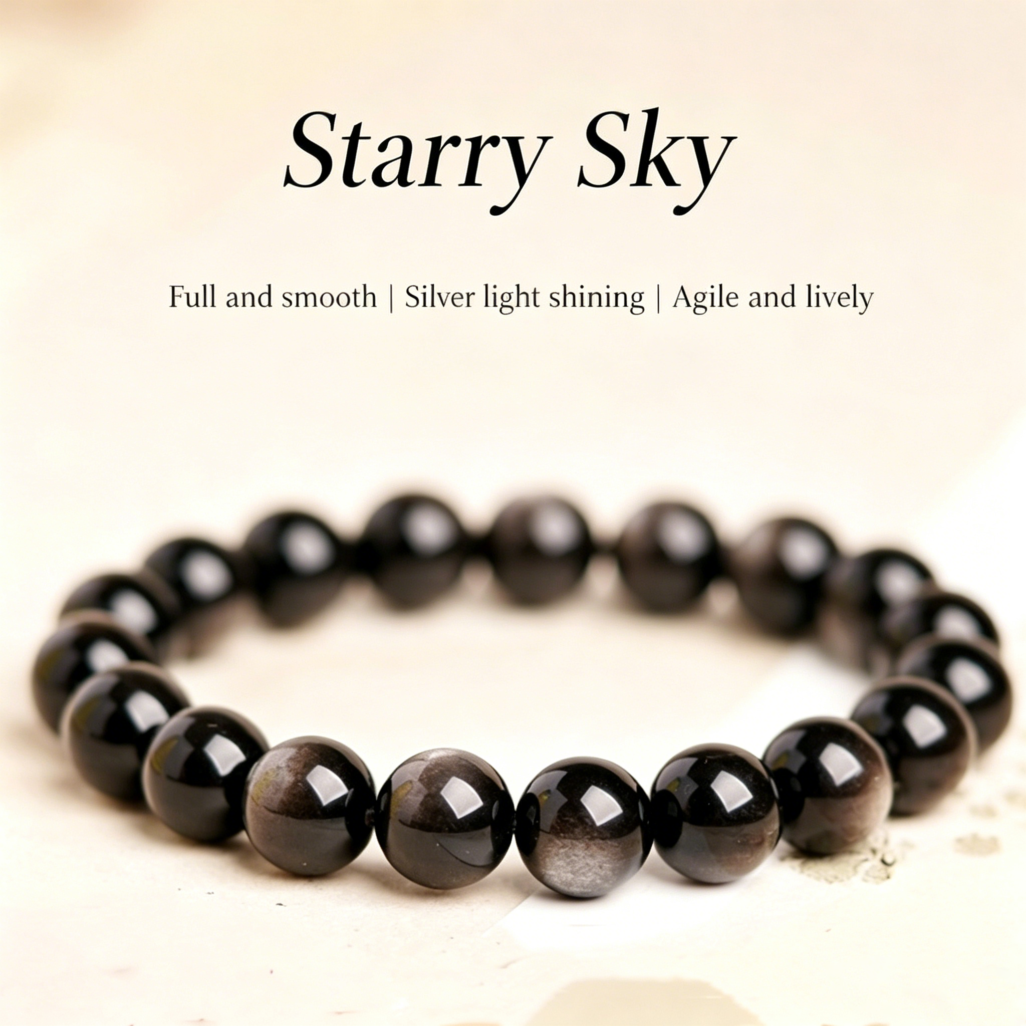 Natural obsidian bracelet