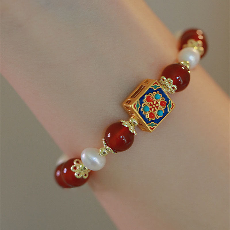 Love and Hope•Natural Red Agate Bracelet