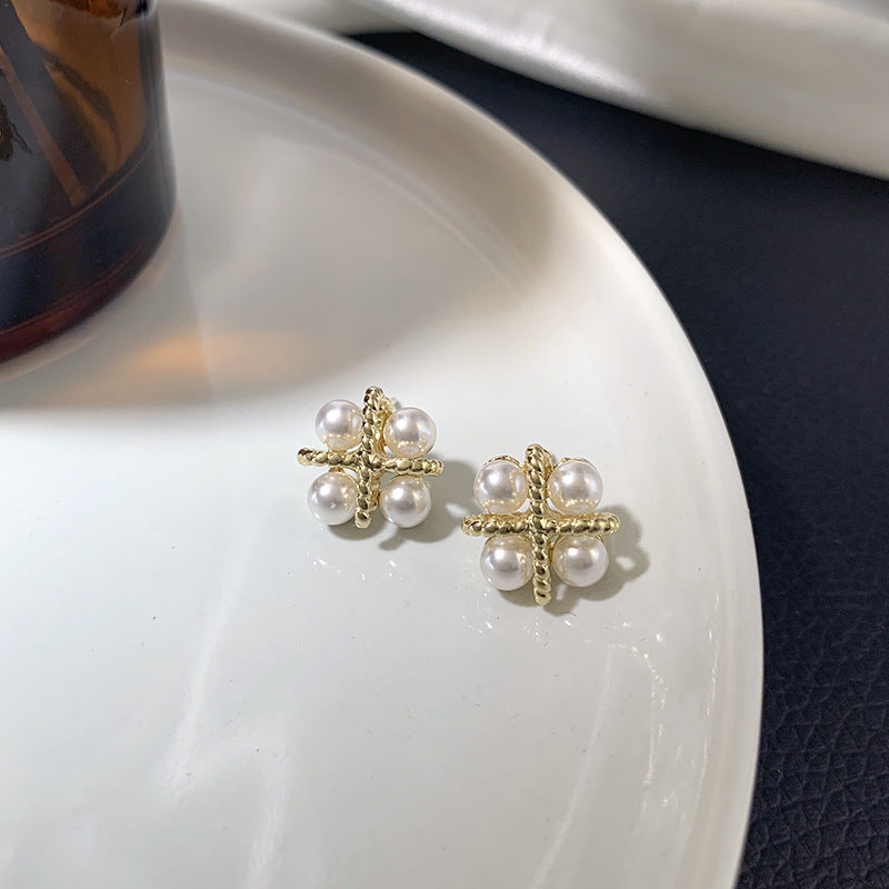 Four Natural Freshwater Pearl Earrings