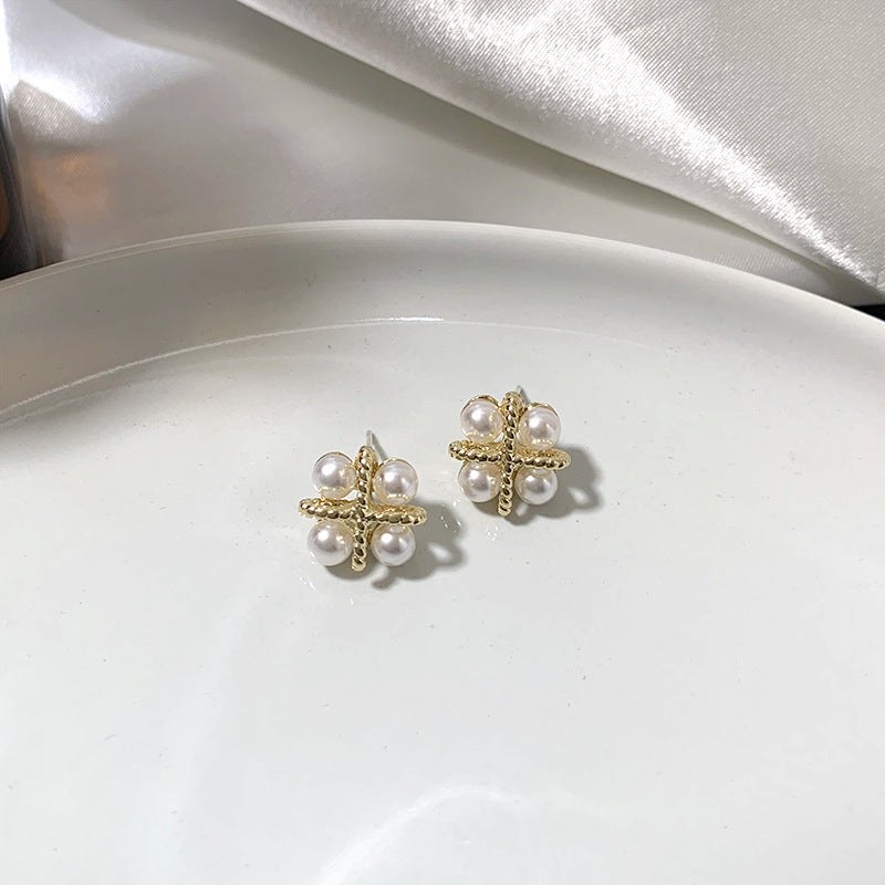 Four Natural Freshwater Pearl Earrings