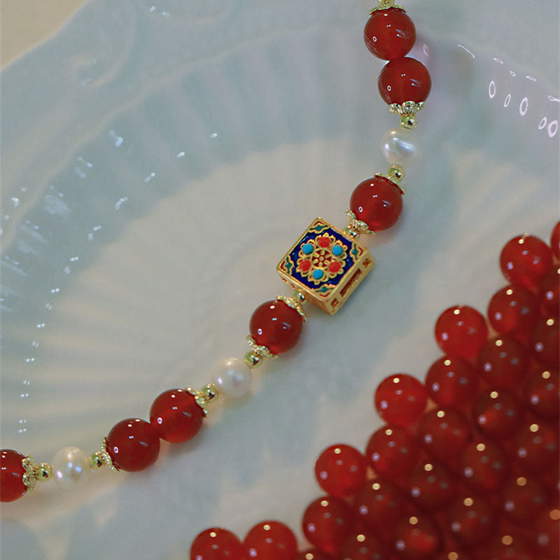 Love and Hope•Natural Red Agate Bracelet