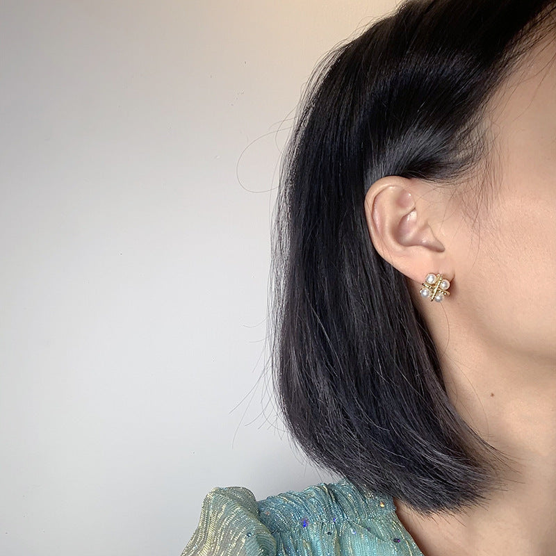 Four Natural Freshwater Pearl Earrings