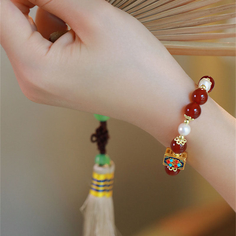 Love and Hope•Natural Red Agate Bracelet