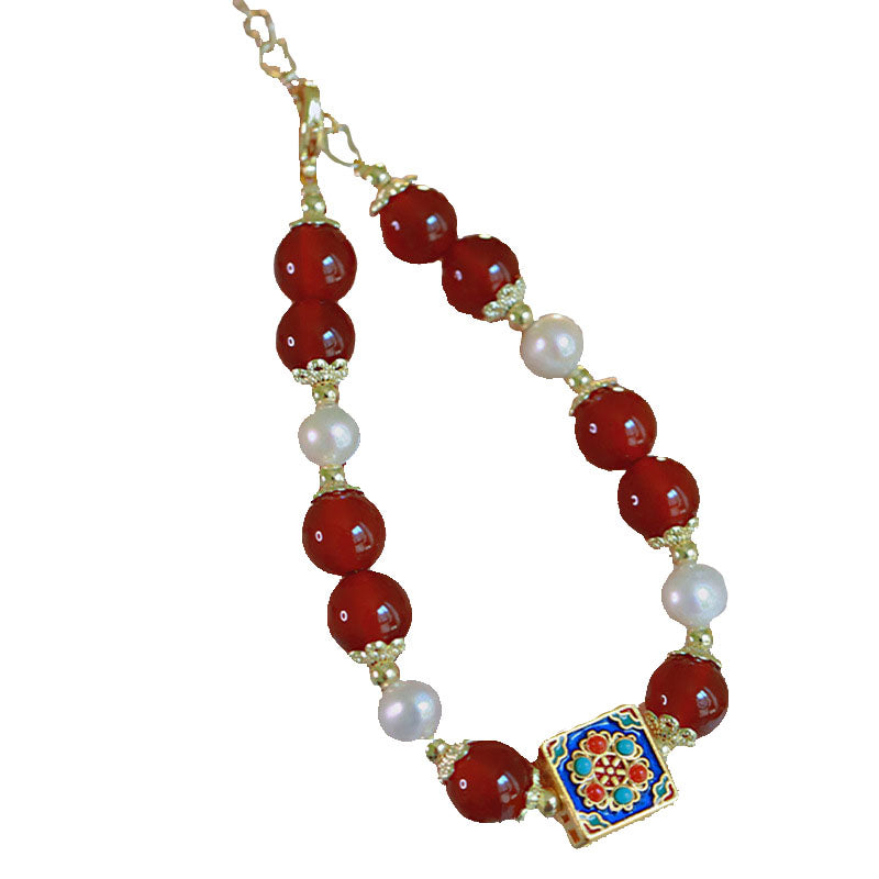 Love and Hope•Natural Red Agate Bracelet