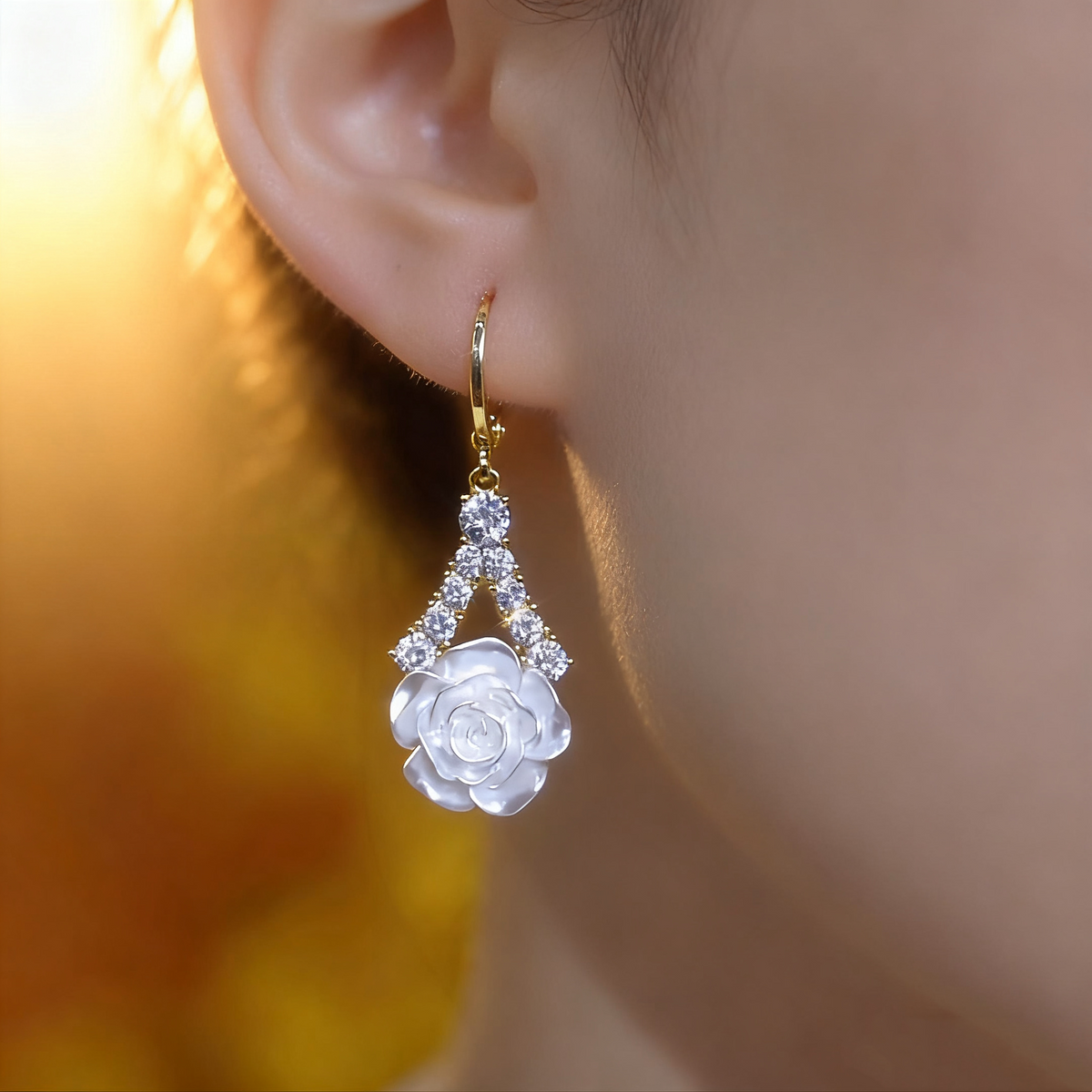 Camellia Diamond Earrings