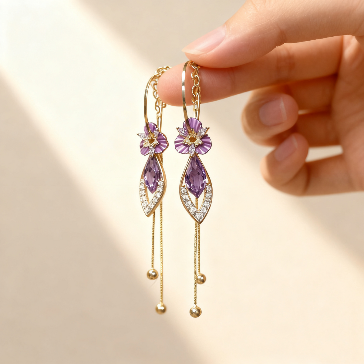 Amethyst Tassel Earrings