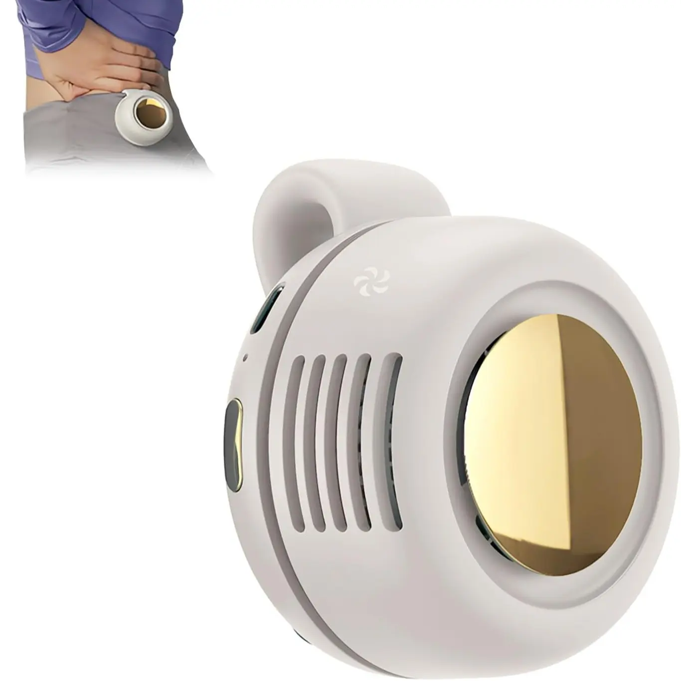 Mini bladeless fan. Features 3 adjustable fan speeds.