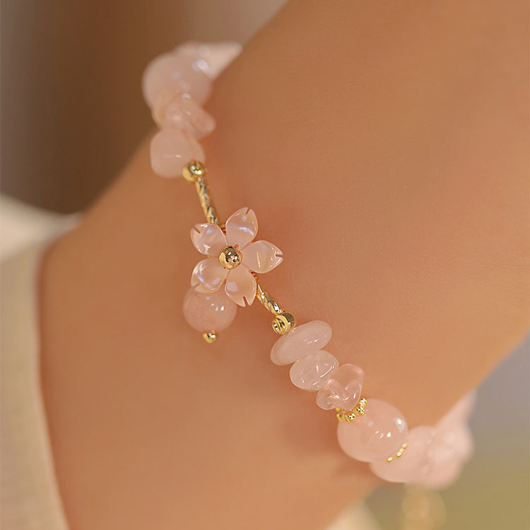 [Cherry Blossom] Natural Rose Quartz Bracelet