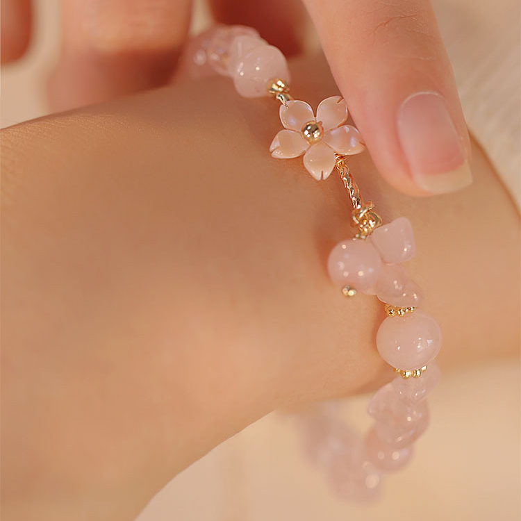 [Cherry Blossom] Natural Rose Quartz Bracelet