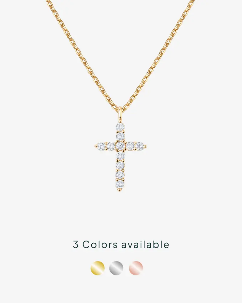 14K Gold-Plated Cross Pendant Necklace