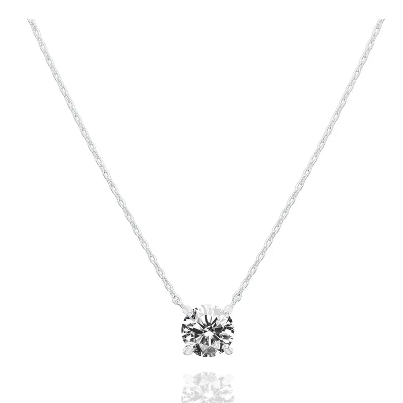 1.5-Carat Cubic Zirconia Solitaire Pendant Necklace