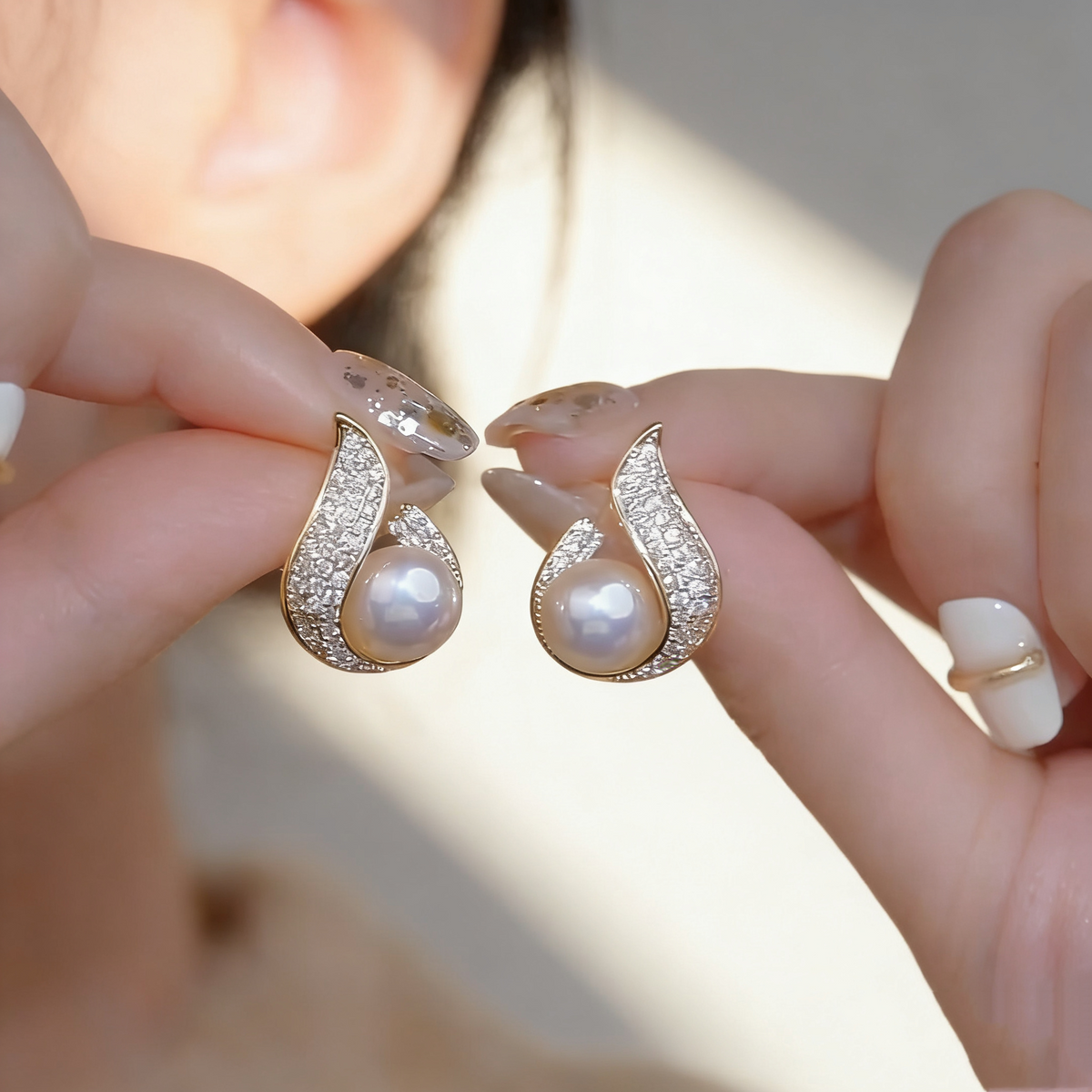 Flame Pearl Earrings