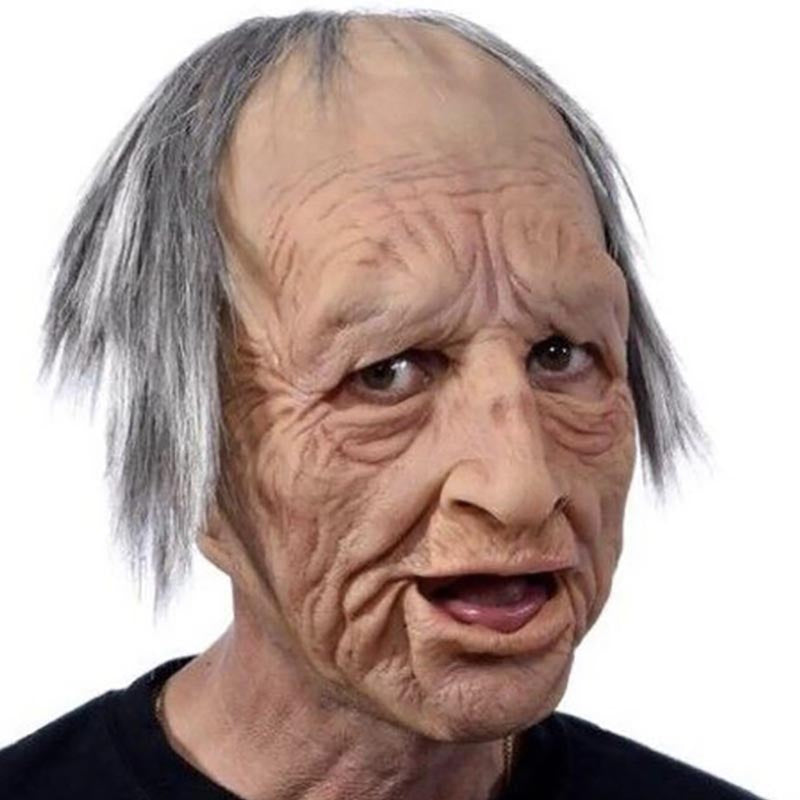 Funny old man latex mask