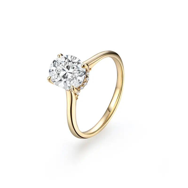 Oval-cut moissanite ring