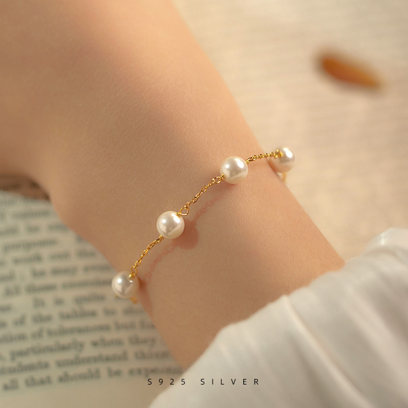 「Starry Pearl」S925 Silver Starry Shell Pearl Bracelet
